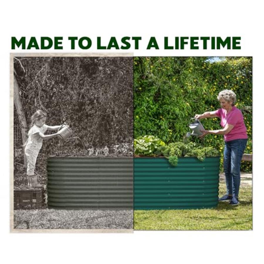 Galvanized Raised Garden Beds Outdoor 6×2×2 Ft Planter Raised Beds for Gardening Vegetables Flowers Large Metal Garden Box Dark