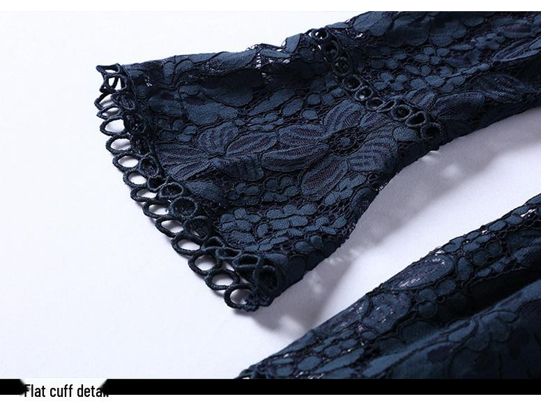 Brand Plus Size Women's Spring 2025 Lace Patchwork Dress for Middle-Aged European and American Styles.