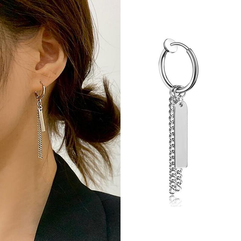 

1 PC Copper Color Tassel Clip Earrings Non-piercing Ear Clips Personality Women Men Ear Cuff Korean Cool Stuff aretes de mujer