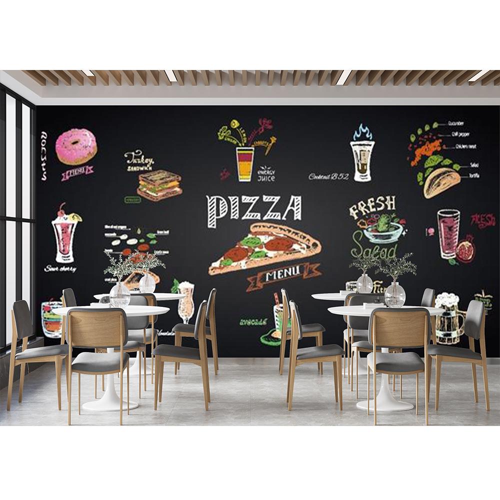 3d Restaurant Pizza Wall Mural Fast Food Restaurant Wall Mural Snack Pizza Industrial Decor Wallpaper