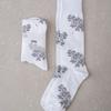 Hiig [no.499] White Gray Floral Socks
