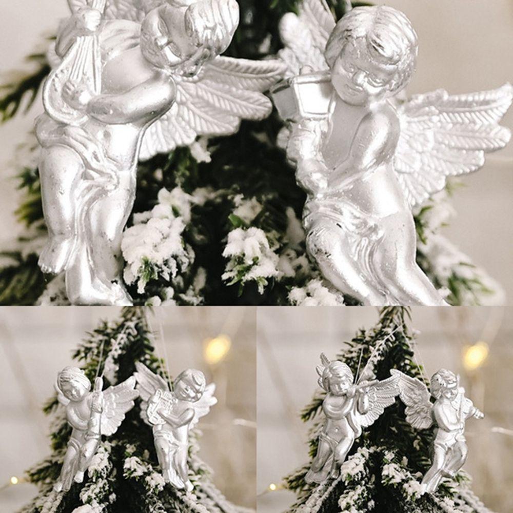 Christmas Tree Decor DIY Gold Silver Hanging Ornaments Angels Figurine Angel Ornament Angel Pendant