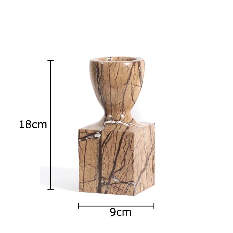 Natural Marble Candle Holder Romantic Dining Table Candlestick Desk Decoration Ornaments Wax Melt Burner Marble Candle Holders