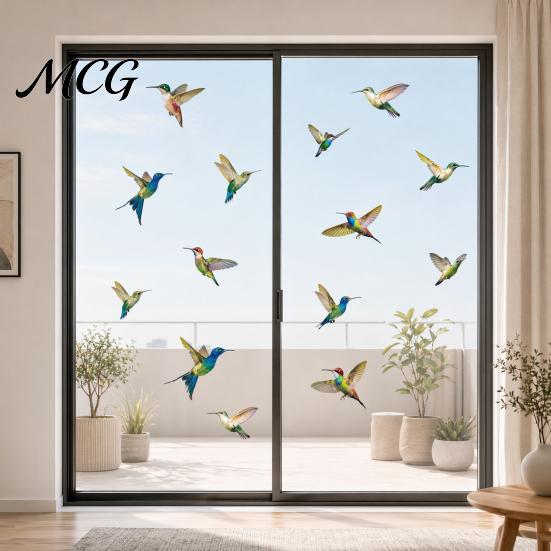 Easy Install Window Sticker Bird Stickers, Anti-Collision Strike Prevention Decal, Static Cling Glass Anti-bird Hit Decal Film for Windows Doors,