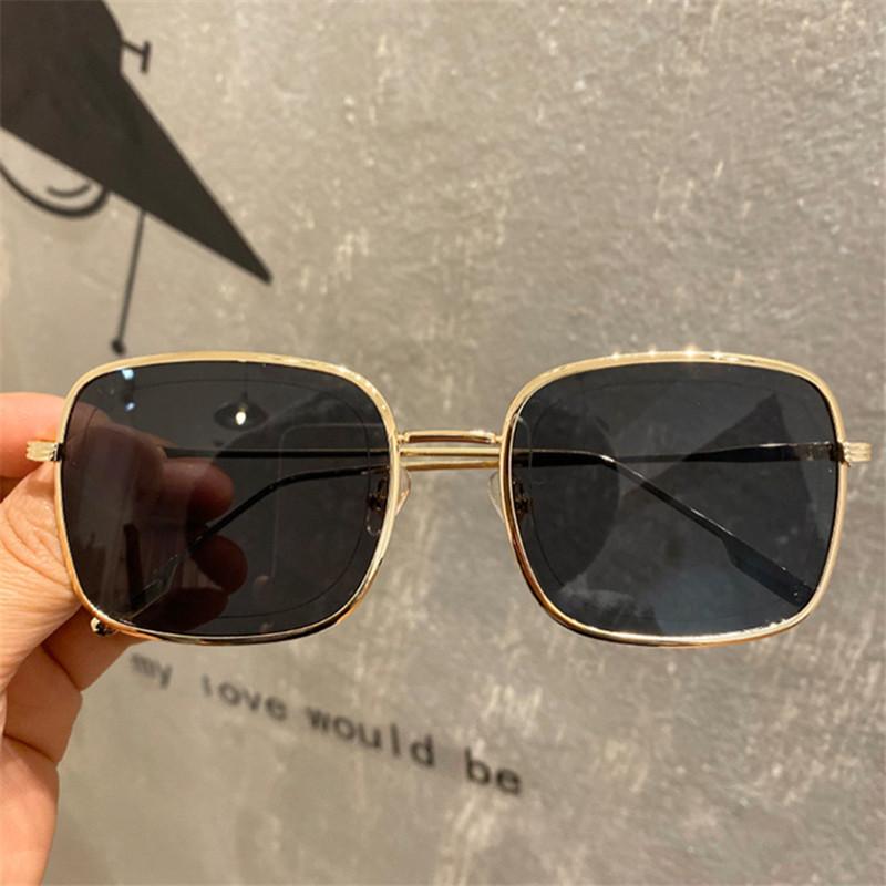 

Новые металлические солнцезащитные очки мужские ретро квадратные солнцезащитные очки Ocean Film модные женские очки для путешествий золотой/чёрный