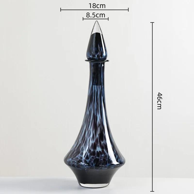 Glass Vase Transparent Leopard Print Flower Vase Glassware with Lid Floral Arrangement Accessories Terrarium Home Decoration