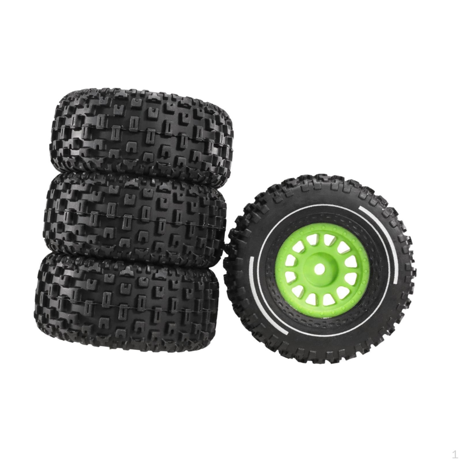 

4 Pieces of RC Car Tires for Convenient Replacement Accessories зелений