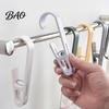 Wall Mounted Utility Hangers Laundry Hook with Clip, Non-Drilling ABS Closet Organizer, Multi Purpose Bathroom Storage Clips Durable Anti-slip Clothes