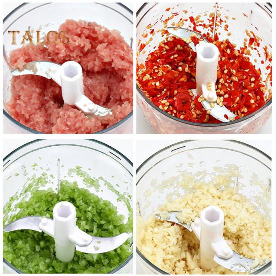 Mașină de tocat carne manuală, tocator de legume, portabilă, cu șir de trageți manual, tocator de usturoi, tăietor de ceapă, robot de bucătărie pentru legume, fructe și nuci