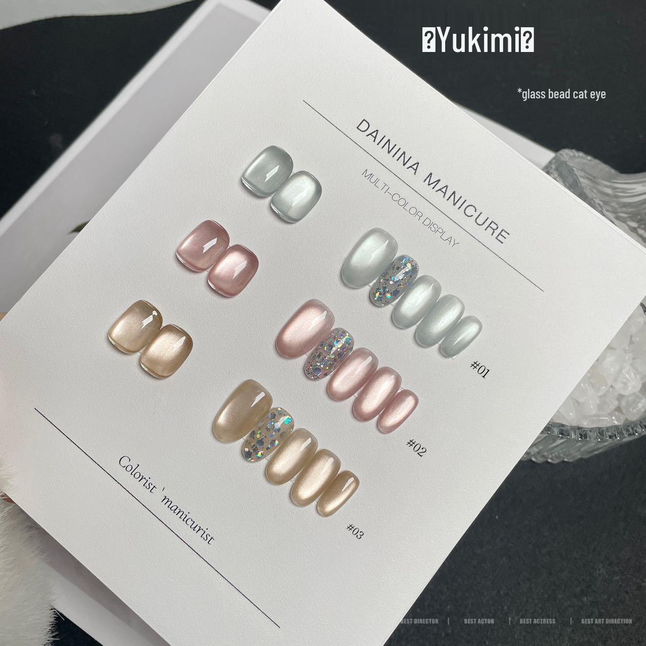 

Набор гель-лаков для кошачьего глаза 2024, фарфорово-белый: 3 цвета для осени/зимы