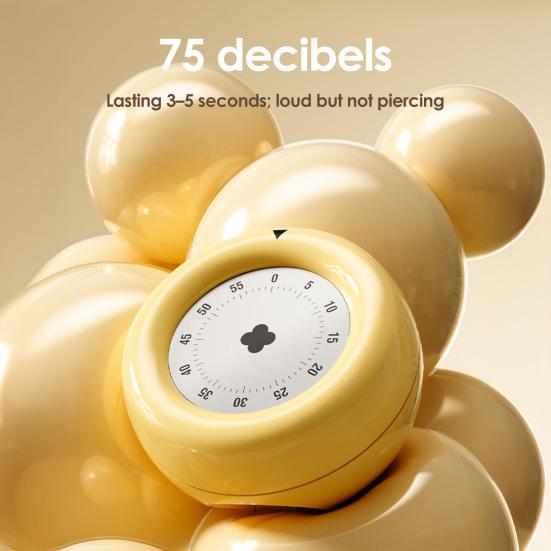 Mechanical Kitchen Timer with Magnetic Back No-Battery Visual Countdown Timer Loud Ring Easy Dial Ring Reminder Timer for Cooking Studying