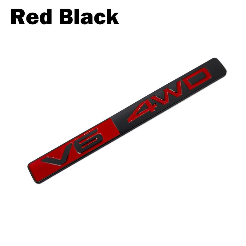 1 buc Metal V6 4WD Logo 3D Autocolant Decal Mașină Cap Mașină Aripă Laterală Portbagaj Spate Emblemă Insignă Autocolant Decaluri pentru Orice Vehicul