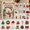 Generic Dog Christmas Advent Calendar 24 Days Cute Puppy Figurine Countdown Blind Box Holiday Home Desktop Decoration Gift