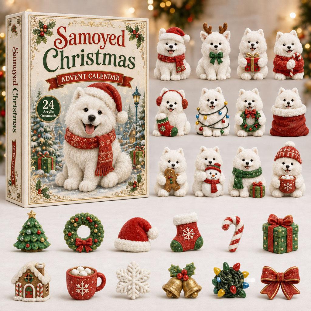 Generic Dog Christmas Advent Calendar 24 Days Cute Puppy Figurine Countdown Blind Box Holiday Home Desktop Decoration Gift