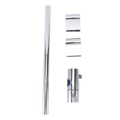 Shower Slide Bar Round Metal Handheld Shower Sliding Bar with Adjustable Shower Head Holder for Bathroom 40cm