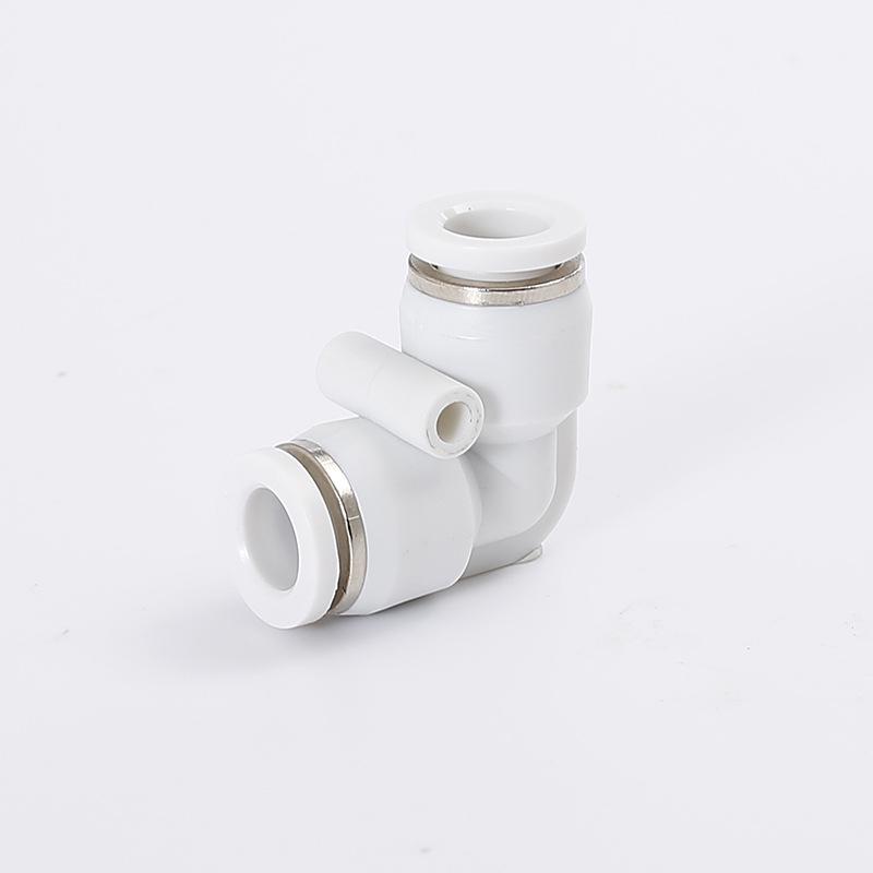 Black Right Angle Plastic Elbow Quick Insert Pneumatic Tube Fittings