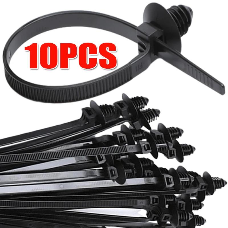 Nylon Car Cable Ties Threaded Head Automotive Wire Management Straps Self Locking Fasteners Universal Vehicle Organizer Quality