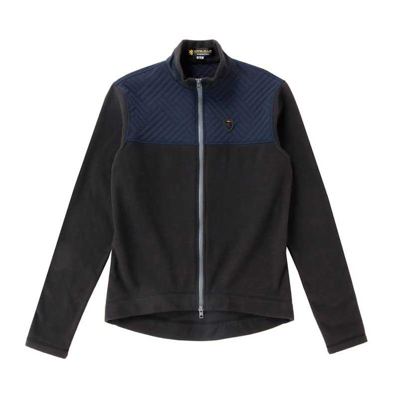 

Kapelmuur Ethical Fleece Cycling Jacket for Fall/Winter (5°C-15°C) Made in Japan, Black and Navy, Size M