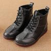 New winter leather velvet warm snow boots non-slip soft sole low heel women's cotton shoes short boots women