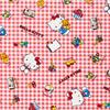 KIYOHARA Sanrio Characters Fabric, Oxford Cloth, Hello Kitty Gingham, 109cm Wide X 1m Cut, Red, 658632