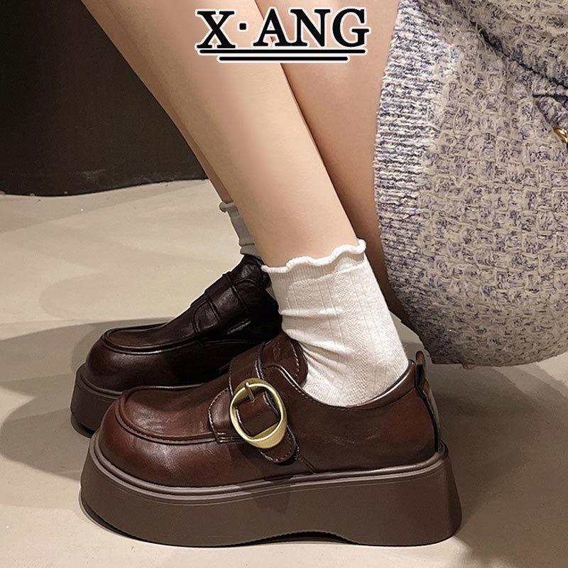 

Кожаные туфли на платформе-маффин, женские туфли из маленькой кожи, осенние новые туфли Мэри Джейн, одинарные туфли 40