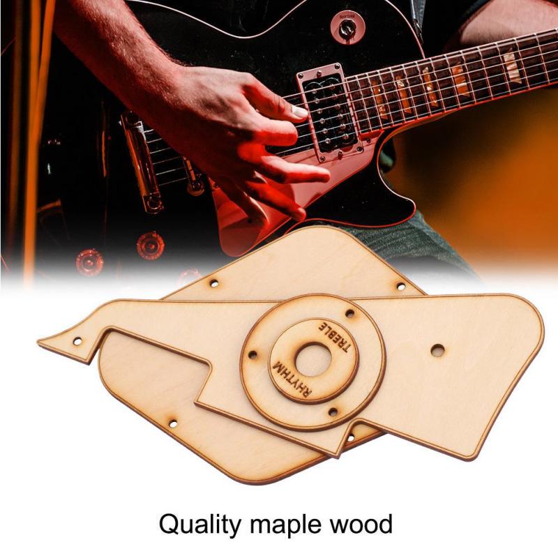 Rockyin Maple Wood LP Guitar Pickguard Cavity Switch Covers Pickup Selector Plate Bracket