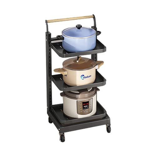 

Movable Rack Kitchen Wagon with Casters Kitchen Storage Rice Cooker Multi Wagon Kitchen Rack Wagon Storage Rack Can be moved back and forth for easy