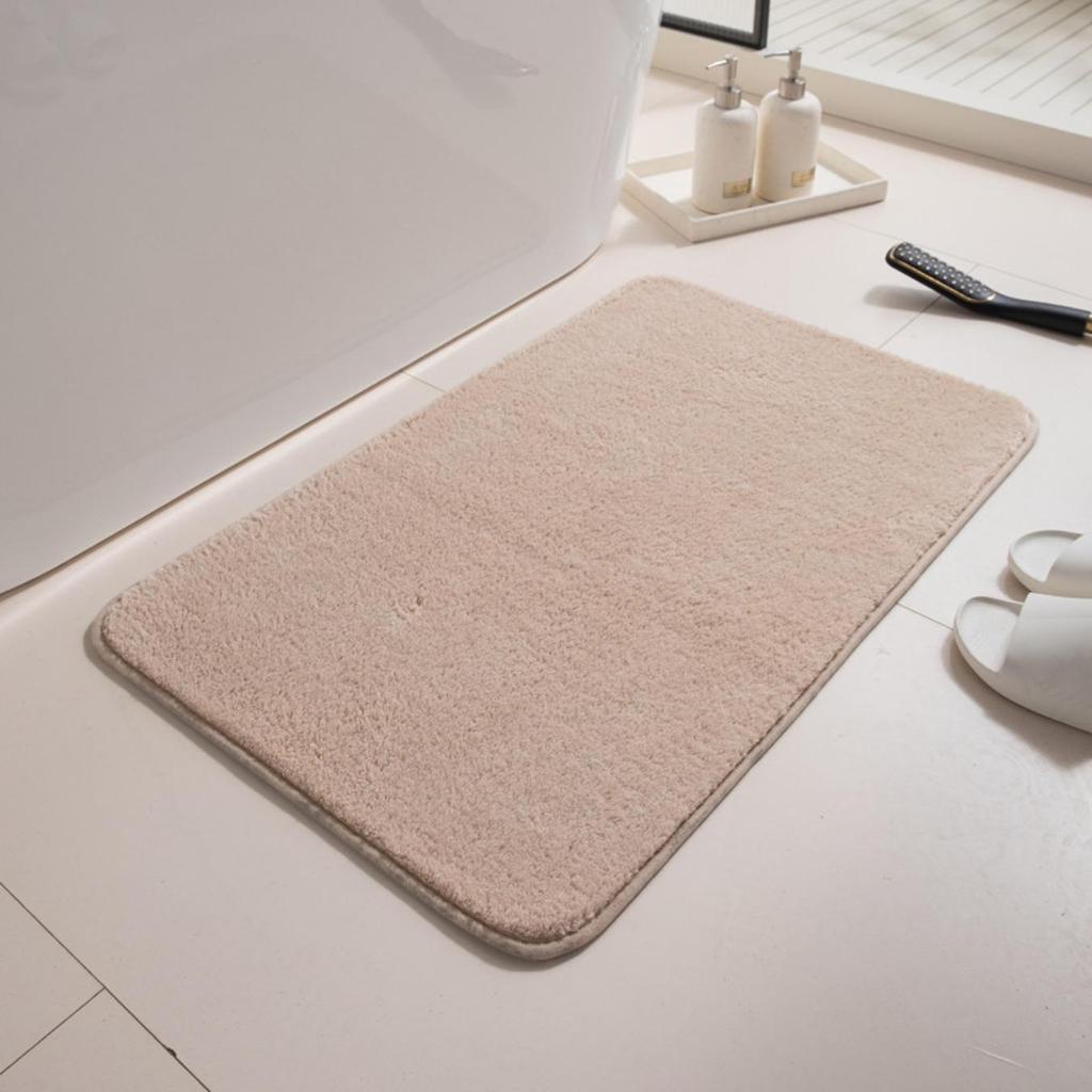 Tappetino da bagno con incisione in pile, tappetino antiscivolo per il bagno, tappetino per il pavimento laterale della vasca da bagno, zerbino per la porta della doccia, imbottitura in memory foam 3D
