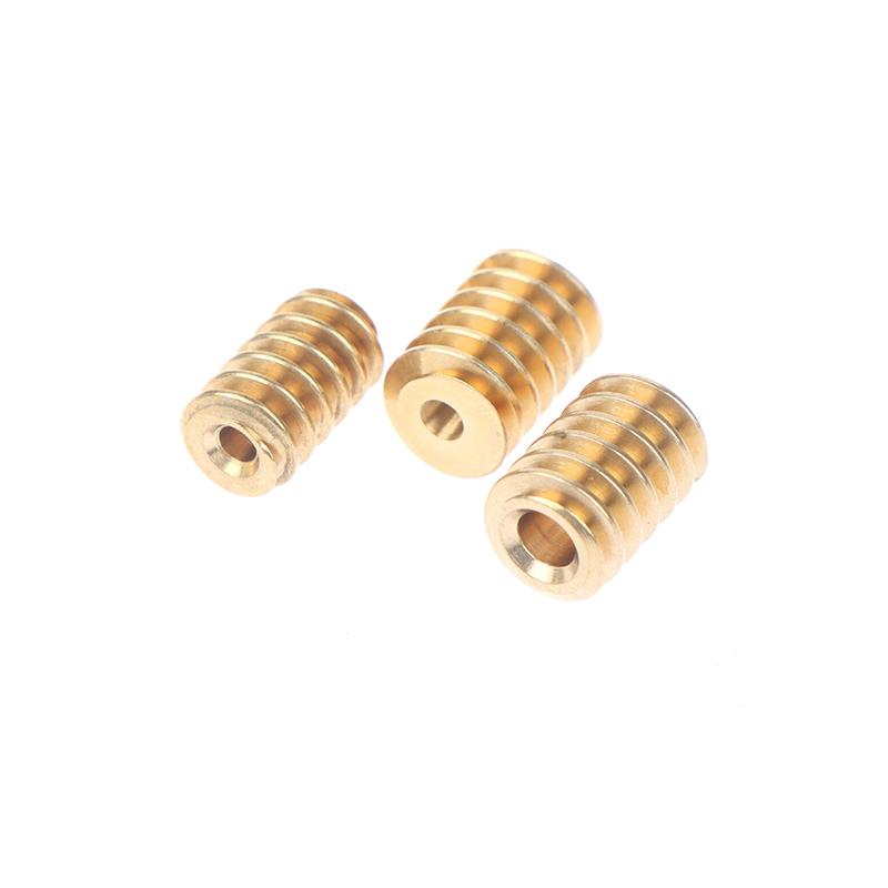 2Pcs 0.5 Modulus 1.98Mm/2.28Mm/ 2.98Mm Aperture Hole Diameter Single-Head Copper Worm Gear Matching 2Mm/2.3Mm/3Mm Shaft