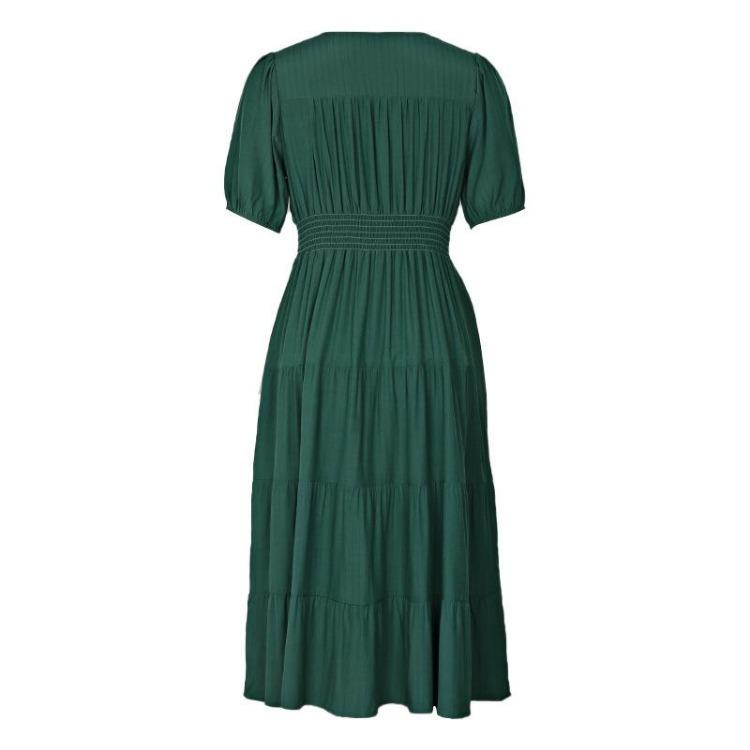 Vintage Summer Sundress Women Casual Loose Long Dress Short Sleeve O Neck Plus Size Female Clothes