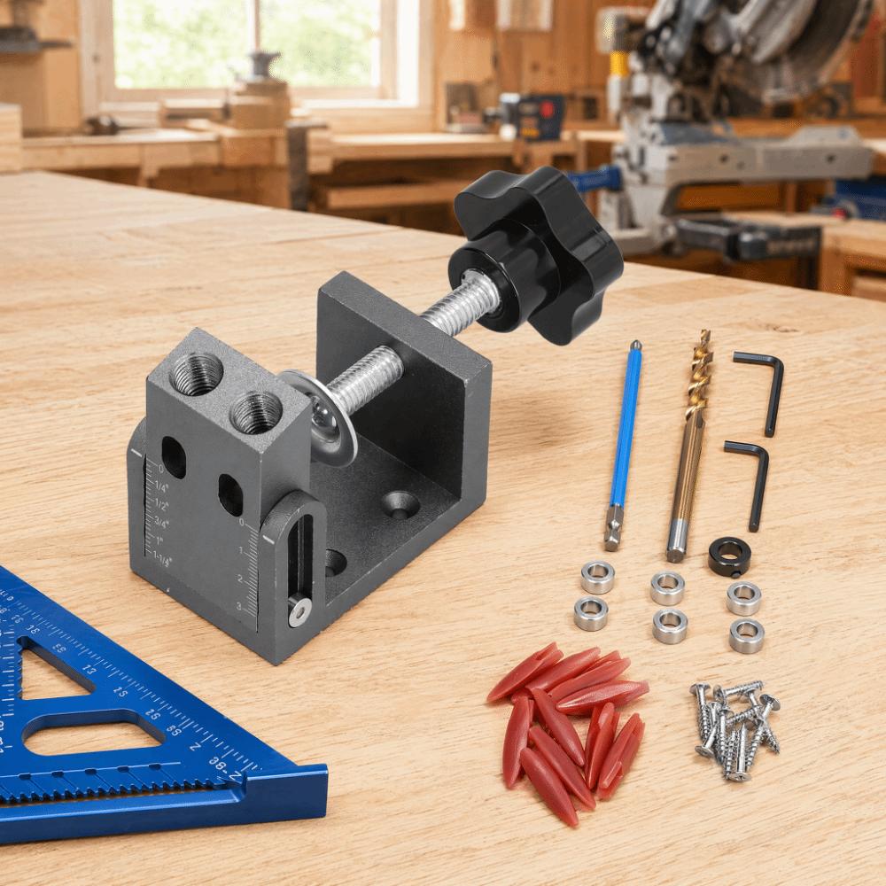 32PCS Aluminum Alloy Oblique Hole Locator 15 Degree Adjustable Drill Guide  For Drawer Wardrobe