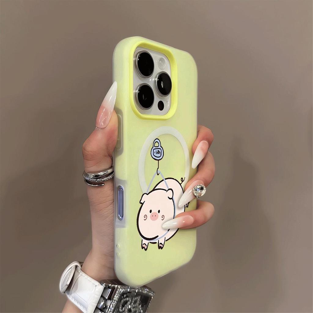 Magnetic Jelly Two-in-one Transparent Mobile Phone Protective Case Material Strong Magnetic Mobile Phone Case Simple Cartoon Fashion Trend