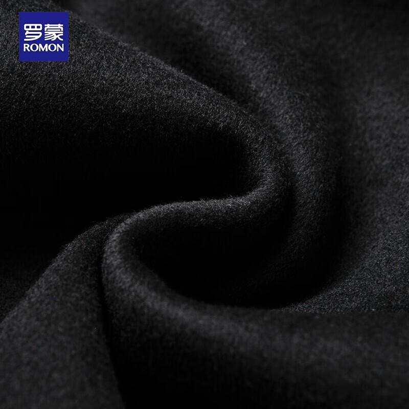 Luomon Męski Płaszcz Slim-Fit Dwurzędowy Długi z Mieszanki Wełny