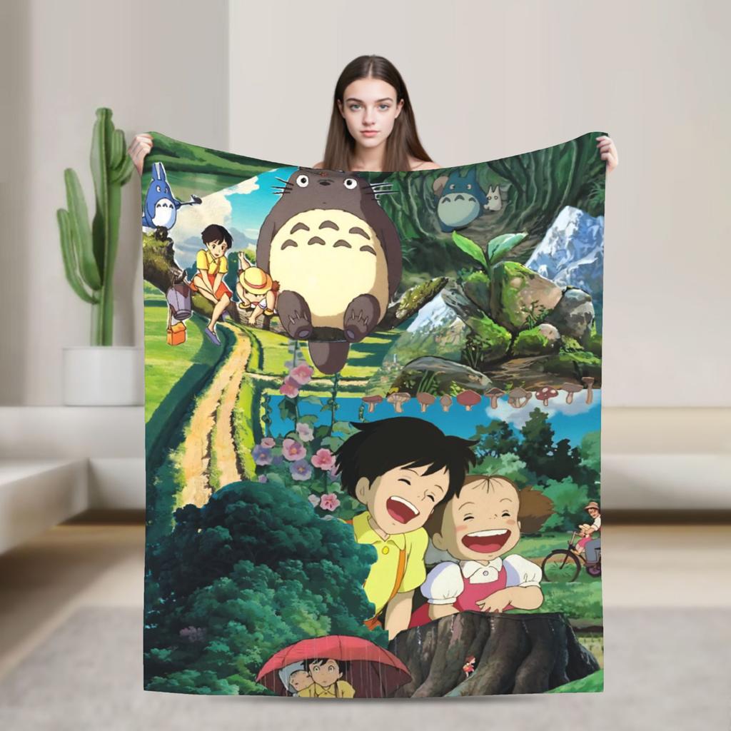 TTotoroes Cartoon movie Blanket Multisize Warm Cozy Fluffy Throw Blankets for Couch Sofa and Bed