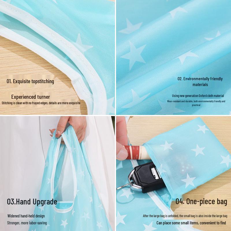 Eco-Friendly Foldable Tote Bag with Logo - Large, Portable, Storable, In Stock