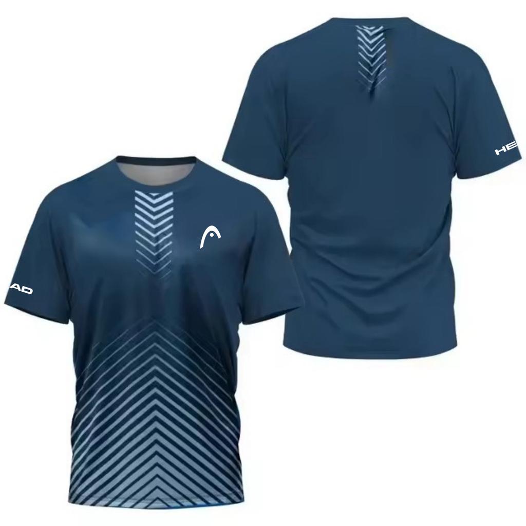 T-shirt da uomo stampata in 3D con freccia, asciugatura rapida, per sport come Tennis, Pickleball, Badminton, Moda di strada, Manica corta