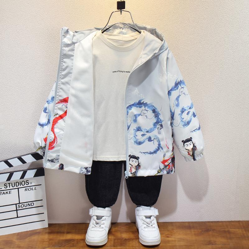 Boys Handsome Coat 2025 Spring and Autumn Children's Casual Hooded Hardshell Jacket