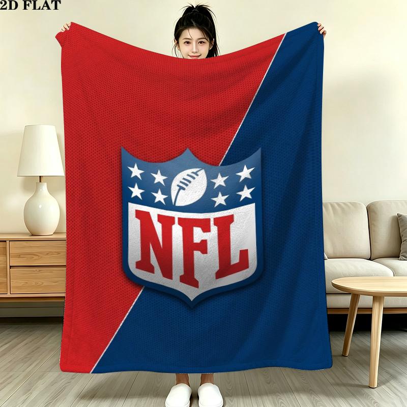 National Football League Print Flannel Blanket, High Quality Comfortable for All Seasons, Home Decor, Warmth and Comfort, Perfect for Christmas Gifts