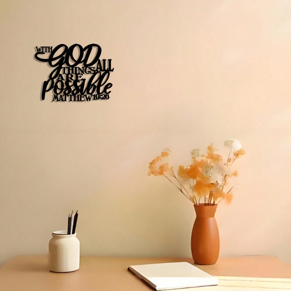 Metal Wall Art Scripture Decor Bohemian Style Gift Home Accent