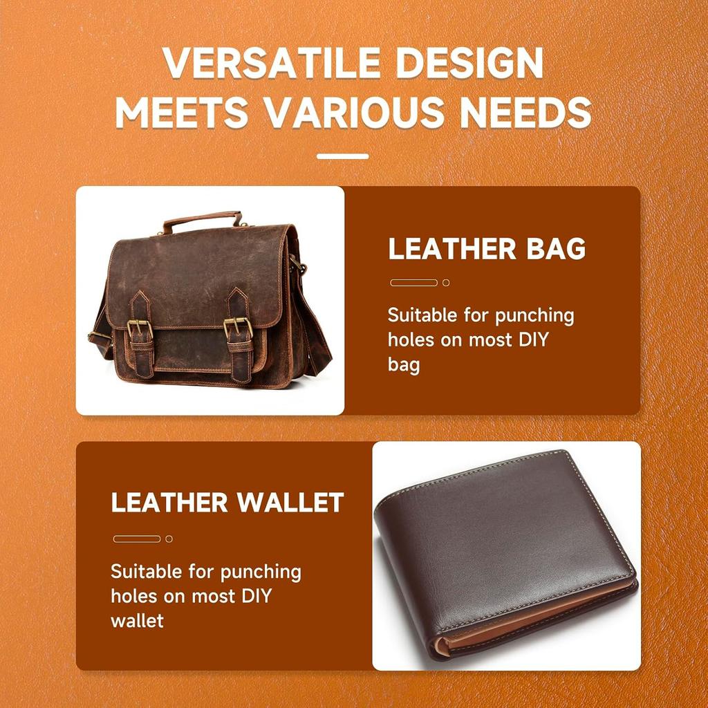 7pcs Arc-Shaped DIY Leather Craft Tools Quarter Circle Punch & Edge Cutter for Strap Belts, Wallets & Bags (10-40mm) 1