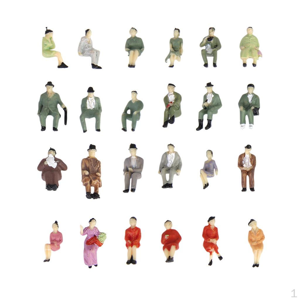 24x 1:87 Scale Tiny People Model Train Park Street Passenger Figure Sitting Poses