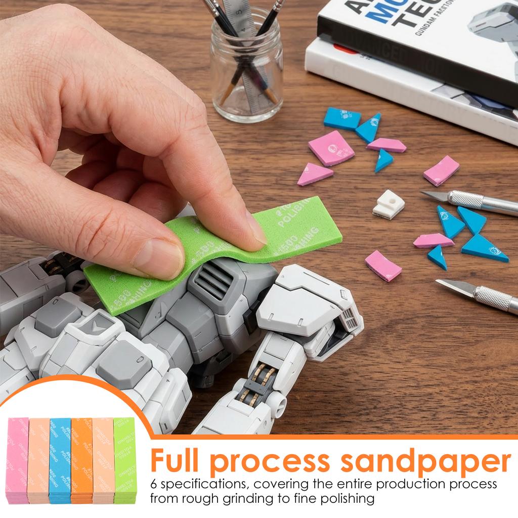 34/54Pc Model Sanding Sponge 400 To 1500 Grit Model Sanding Wet and Dry Use Model Sanding Sponge for Assembling Model Build Tool
