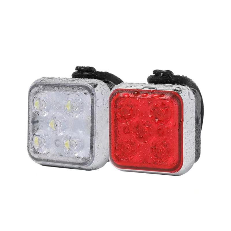 Nové 5ledové světlo na kolo USB dobíjecí venkovní noční výstražné světlo na kolo vybavené sadou zadních světlometů