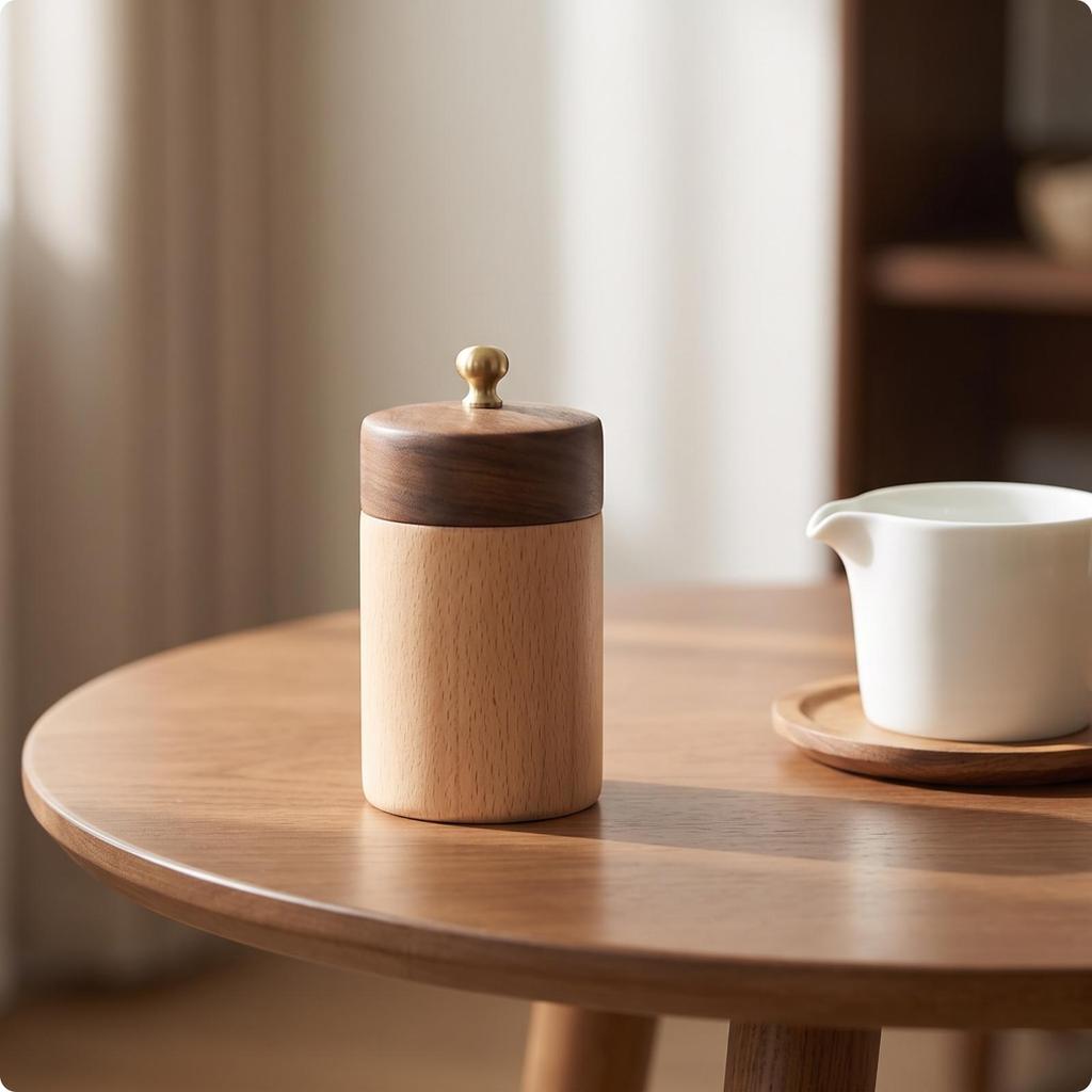 Floss and Wooden Pick Holder Handmade with Lid Lidded
