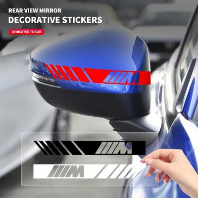 Car Styling 2Pcs Rearview Mirror Decal Stickers For BMW M E46 E90 E60 F30 F10 E39 E36 F20 G30 G20 E87 E92 E91 E30 Accessories
