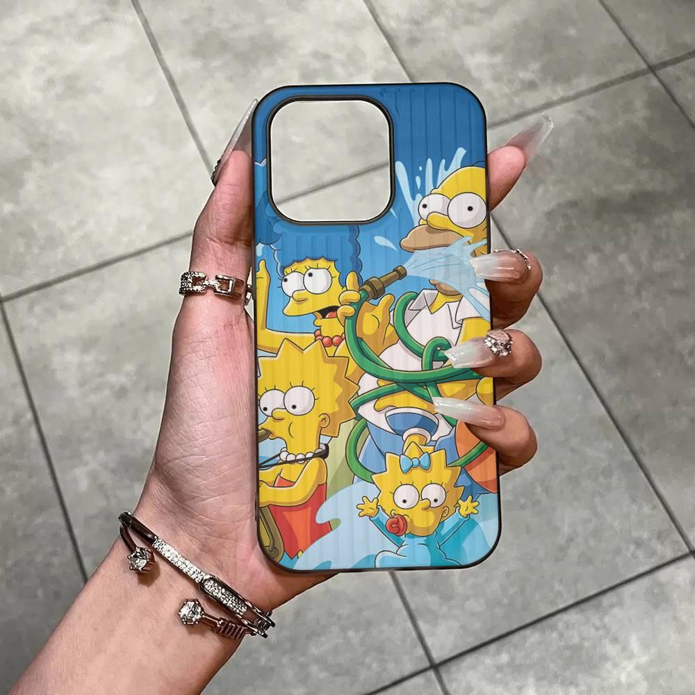 

Cartoon The S-Simpsons Phone Case For IPhone 11 12 13 14 15 16 17 Pro Max Plus Ripple Silicone Bumper Cover iPhone 12pro max