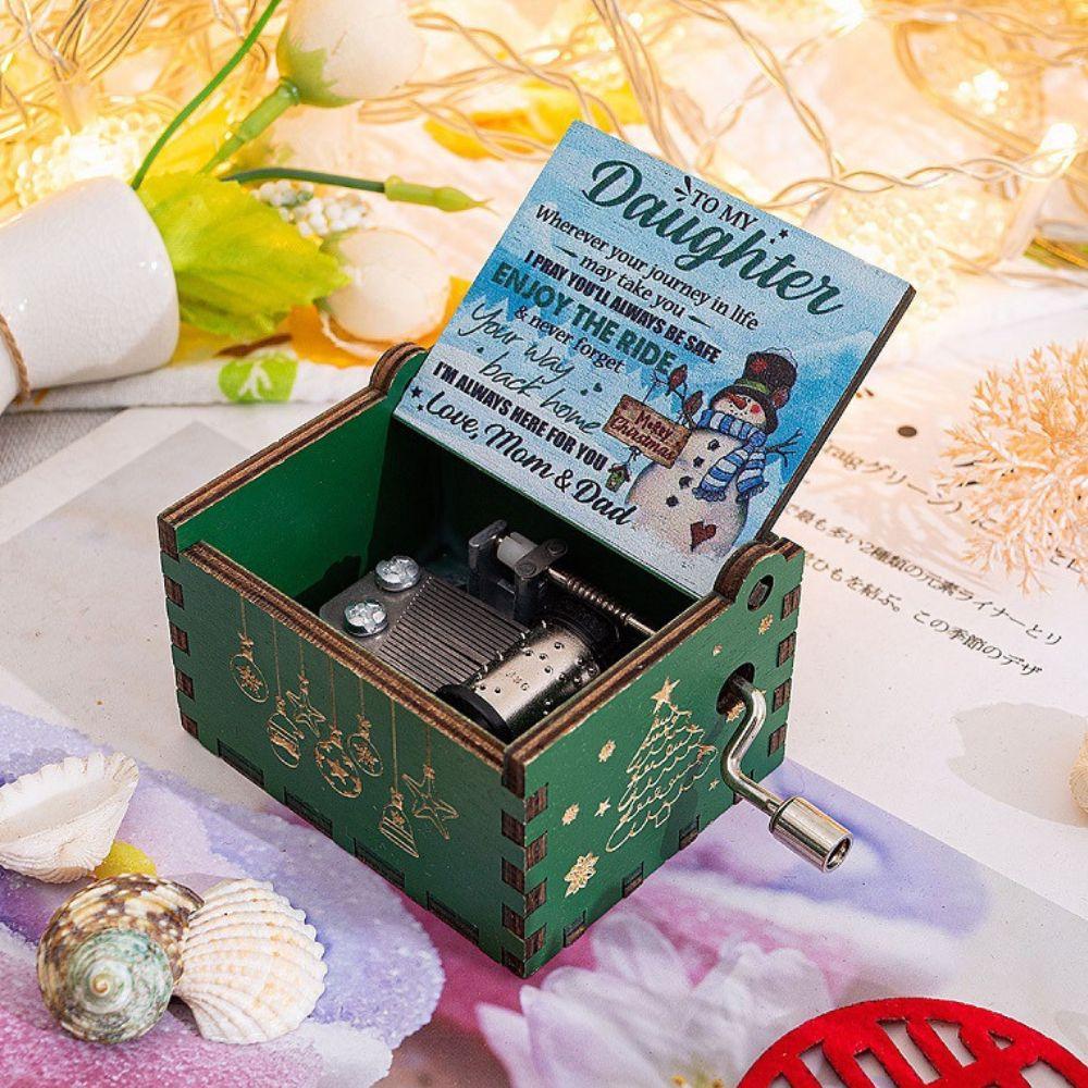 Wooden Hand Crank Music Box Anime Theme Halloween Merry Christmas Decoration Home Christmas Birthday Gift