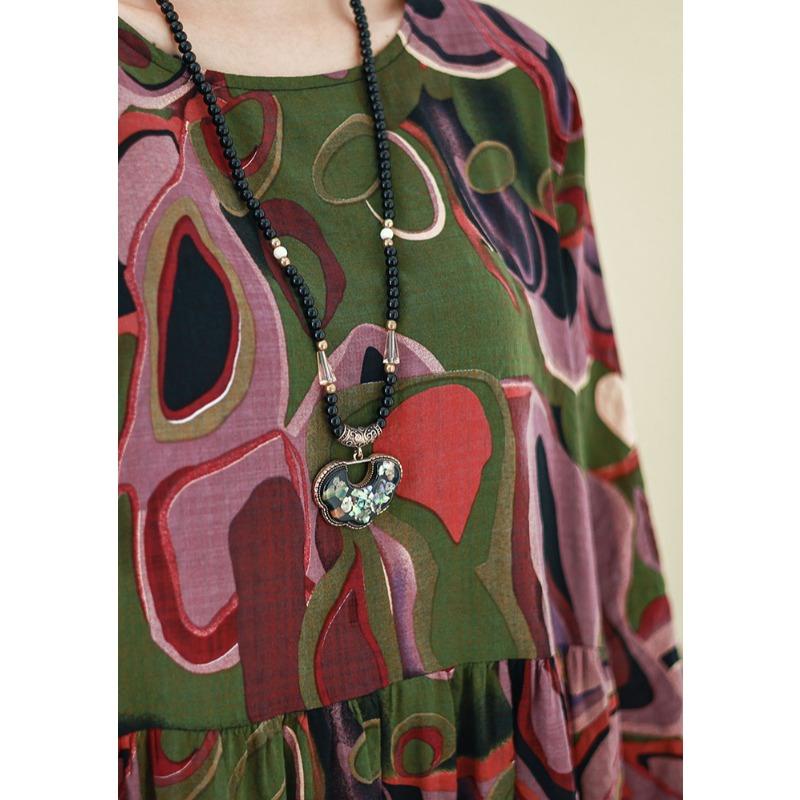 Dimanaf 2025 Spring Women Plus Size Holiday Loose Dress Vintage Basic Pleated Long Dress Casual Dress Maxi