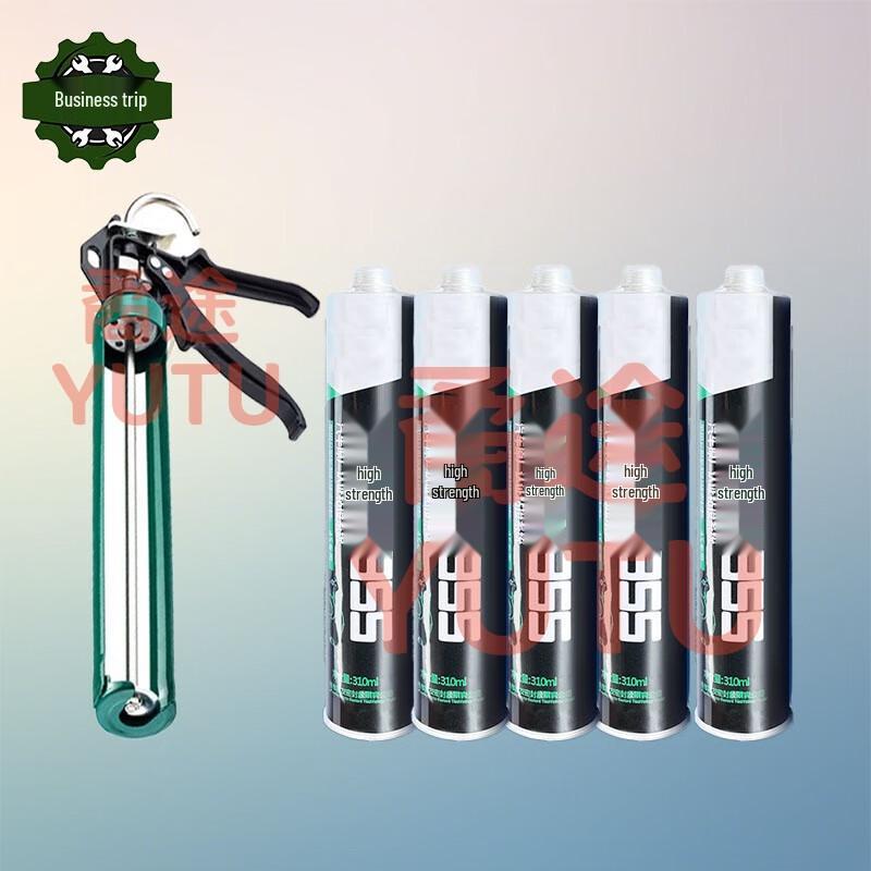 Glass Sealant Gun & 5 Adhesives Set