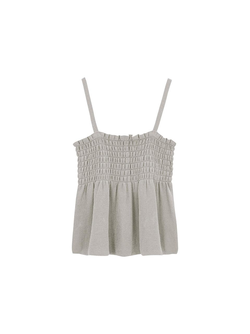 Salad Basket Smoke Flare Strap Top - Grey